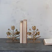 Amelia Brass Floral Bookends S/2