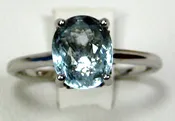 Aquamarine Ring 14K White Gold Natural Untreated Made In The USA