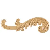 10-3/8 in x 1/4 in x 3-1/4 in Left Curved Acanthus Appliqué
