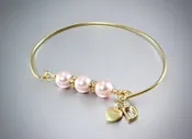 Brittany - Personalized Pearl Bridesmaids Bracelet More Colors - Gold