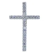 14K White Gold 0.11ct Diamond Crucifix