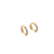 14K Rose Gold Diamond Huggie Earrings
