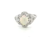 14KT White Gold Antique Opal Ring — Joe Marche By the Sea