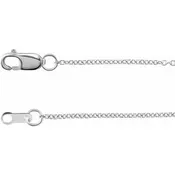 10K White Gold 1 mm Cable Chain