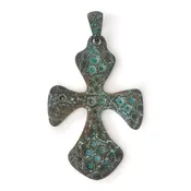 Ancient Cross Pendant - Verdigris