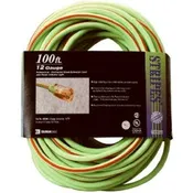 100-Ft. 12/3 SJTW  Neon Lime Green Outdoor Extension Cord