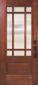 80" 2/3 Lite Marginal 9 Lite SDL DoorCraft Mahogany Door