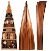 21″ Wood Brown Solid Wood Six Tier Boat Bookcase