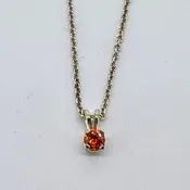 4mm Orange CZ Pendant — Leonard Jewelry