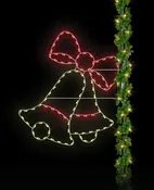 Bells with Bow Pole Mount Display | Holiday Outdoor Decor