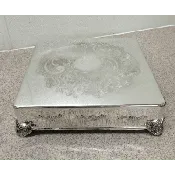 CAKE STAND SILVER 14″ SQUARE