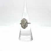 Platinum 950 Diamond Ring 1.12 ctw Old European Cut Vintage Size 6
