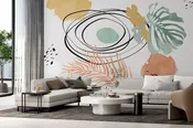 Wall mural Abstract botanical watercolor design
