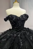 Applique Off Shoulder Floral Ball Gown 15702