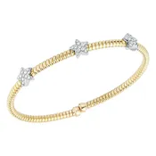 18K Two-Toned Diamond Star Bangle
