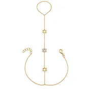 Alternating Stars of David Diamond Hand Chain