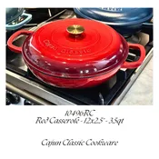 10496RC – CAJUN CLASSIC ENAMEL COATED RED CASSEROLE POT