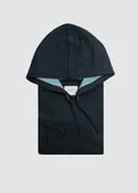 BILLY REID BOX QUILT HOODIE PULLOVER IN CARBON BLUE