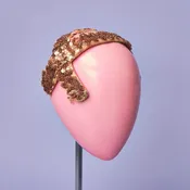1940s/50s Bronze Sequined Crushed Velvet Open-Center Headband Hat