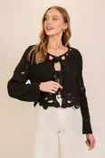 Black Crocheted Top