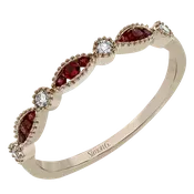 14k Rose Gold Ruby and Diamond Band - QR1030-R