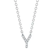 0.03CT 14K W/G DIAMOND NECKLACE - INITIAL Y