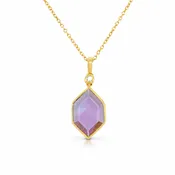 Bezel Set Hexagon Amethyst Pendant | Brilliant Fine + Custom Jewelry