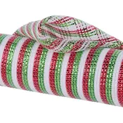 10.25"X10YD WIDE FOIL MESH - WHITE/RED/LIME GREEN - RE801793