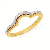 14kt 0.15ct Diamond Band in White and Yellow Gold