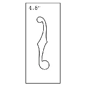 4.5-inch Guitar F Hole Template