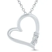 10kw Heart Pendant w/ Diamond Accent .10cttw
