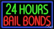 24 Hours Bail Bonds Business Neon Sign