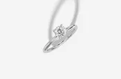 0.50 ct Round Labgrown Diamond Ring with Plain 4 Prong Plain Design in White Gold White Gold 14KT Gold G/VS White Gold Size 3