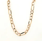 10K Yellow Gold 6.5mm Hollow Figaro Chain Length:22in Gram Weight:11.6g