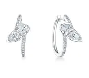 18kt White Gold Diamond Hoop Earrings
