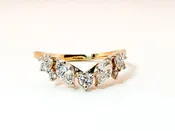 14K, .58 carats, Marquise and round lab diamond wedding band.