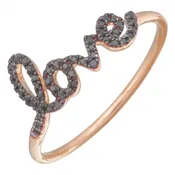 14 Karat Gold Black Diamond Love Ring