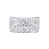 14K White Gold 1.6 Ct Diamond Five Row Band
