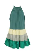 Aegean Satin Tiered Mini Dress