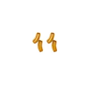 Arc Double Post Earrings - Amber