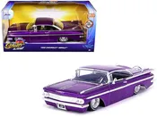 1959 Chevrolet Impala Lowrider Candy Purple w/ Wire Wheels – Street Low 1/24