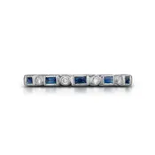 0.43 Carat Blue Sapphire and Diamond Eternity Band