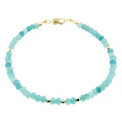 14K Gold Amazonite Mirror Bead Bracelet