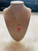 Alloy Metal (Gold) W/ Pink Love Pendant Necklace