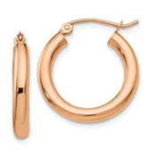 10k Rose Gold Classic Round Hoop Earrings 19mm x 3mm