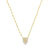 14K Gold Diamond Heart Pendant Necklace
