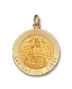 14K Gold Caridad Del Cobre Medal Round 1 Inch Solid