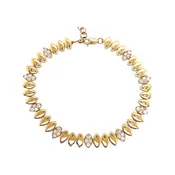 14k gold Marquis shape diamond link bracelet
