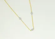 3 Diamond Motif Necklace | 18K Two Tone Gold