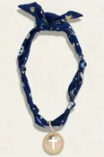 Adjustable Scarf Necklace with Centerpiece Charm